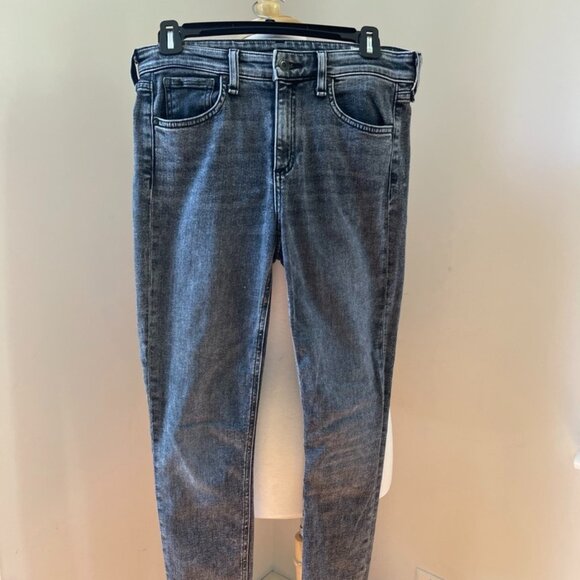 Rag & Bone Black Denim Jeans with Raw Hem Size 27 - Picture 1 of 5